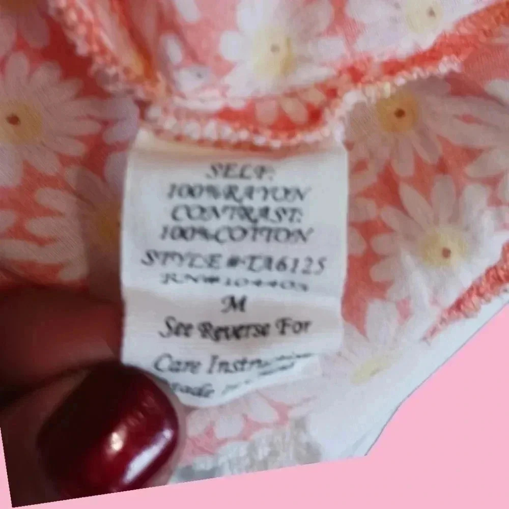 Mine daysi lace tank top sleeveless size M orange/wht/yellow - Picture 4 of 6